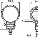 Lampa robocza LED HELLA ValueFit 12/24V, 500lm, okrągła