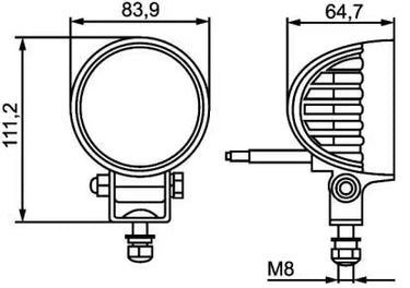 Lampa robocza LED HELLA ValueFit 12/24V, 500lm, okrągła