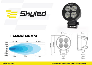 Lampa robocza LED SKYLED ATER STD C24F 10-30V, 24W, światło rozproszone