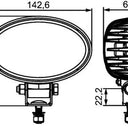 Lampa robocza LED ValueFit 12/24V, 1200lm, 8 diod, owalna