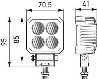 Lampa robocza LED ValueFit 12/24V, 1700lm, 4 diody, kwadratowa, przewód 80 cm