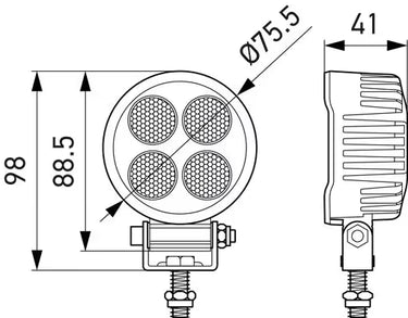 Lampa robocza LED ValueFit 12/24V, 1700lm, okrągła