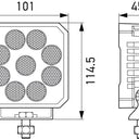 Lampa robocza LED ValueFit 12/24V, 3000lm, 9 diod, prostokątna