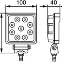 Lampa robocza LED ValueFit S1500 12/24V, 1500lm, 9 diod, prostokątna