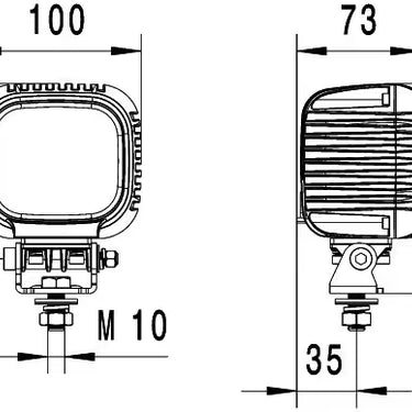 Lampa robocza LED ValueFit S3000 12/24V, 3000lm, prostokątna