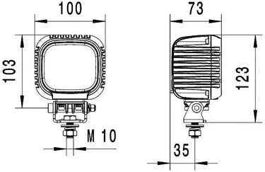 Lampa robocza LED ValueFit S3000 12/24V, 3000lm, prostokątna
