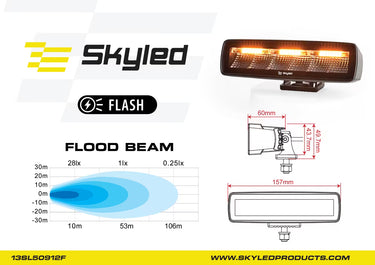 Lampa robocza LED SKYLED DARK ILLUSION FLASH RF30F 10-30V 30W ze światłem stroboskopowym