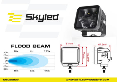 Lampa robocza SKYLED DARK ILLUSION Q40F 10-30V 40W, światło rozproszone, R10