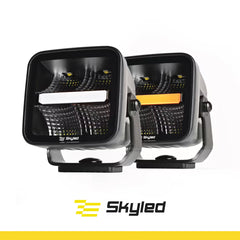 Lampa robocza SKYLED DARK ILLUSION QP40F 10-30V 40W z białym i pomarańczowym światłem pozycyjnym