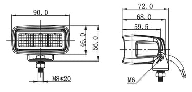 Lampa robocza SKYLED Ignis 15F 10-32V, 15W, 1560 lm — światło rozproszone, homologacja ECE R10/R148