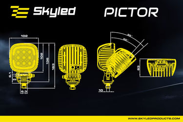 Lampa robocza SKYLED Pictor 45F, 12-48V, 45W, 4200 Lm, światło rozproszone