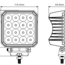 Lampa robocza SKYLED RED LINE kwadratowa 48W, 16 LED, 10-32V, 4320 Lm, IP67/69K, światło rozproszone, ADR