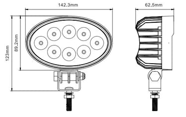 Lampa robocza SKYLED RED LINE owalna 24W LED, 9-32V, 2160 lm, IP67/69K