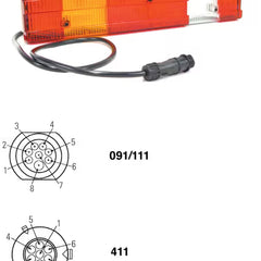 Lampa tylna zespolona prawa Hella Mercedes Actros/Axor