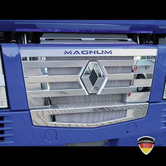 Listwy ozdobne ze stali nierdzewnej na grill (z napisem "MAGNUM"); Renault Magnum >08