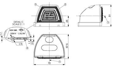 Lampa obrysowa dachowa LD 3086
