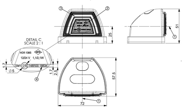 Lampa obrysowa dachowa LD 3087