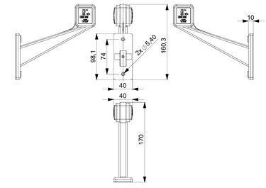 Lampa obrysowa na wysięgniku LD 3118/P