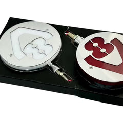 Mysie uszy LED biało-czerwone V8 12-24V lollipop (para)