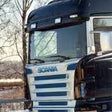 Osłona przeciwsłoneczna SCANIA 4/R -06/2013 kabina Topline z wycinkami na 2 obrysy i 2 reflektory