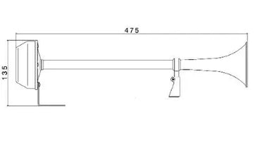 Elektryczny sygnał dźwiękowy 12V VEGA 18 (FIAMM) – stal nierdzewna, 47,5 cm Image 2