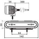 Kierunkowa lampa ostrzegawcza LED niskoprofilowa – pomarańczowa, 10–30V, ECE R65 Image 3