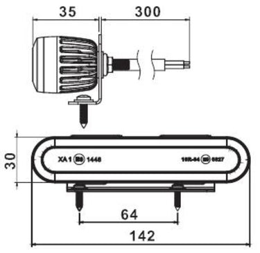 Kierunkowa lampa ostrzegawcza LED niskoprofilowa – pomarańczowa, 10–30V, ECE R65 Image 3