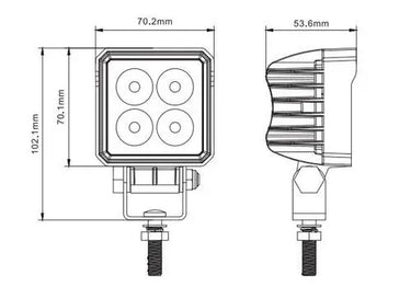 Kwadratowa lampa robocza SKYLED RED LINE 12W, 4 LED, 9-32V, 1080 Lm, IP67/69K (rozproszone) ADR  Image 2