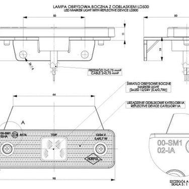 Lampa Obrysowa LED z Odblaskiem i Wieszakem Pomarańczowa (LD 500) Image 2