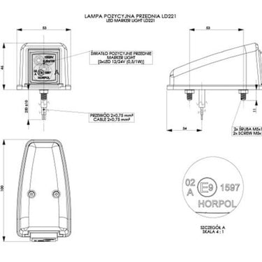 Lampa Obrysowa Narożna LED Biała (LD 221) Image 2