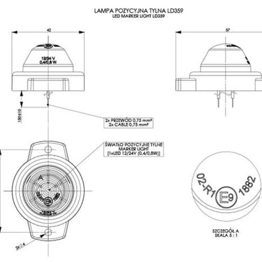 Lampa Obrysowa Pojedyncza LED Czerwona (LD 359) Image 2