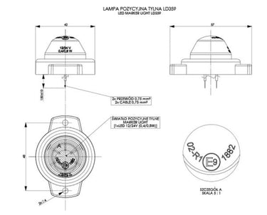 Lampa Obrysowa Pojedyncza LED Czerwona (LD 359) Image 2