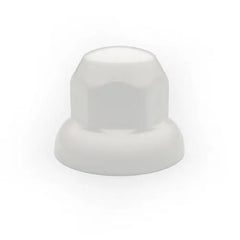 Nakładka plastikowa na nakrętkę 33 mm, średnica 55 mm, wysokość 45 mm, pasuje do felg Alcoa, biała Image 1