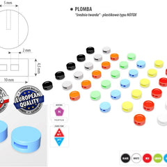 Plomba 10mm (średnio twarda, plastikowa typu notox) 1000 sztuk Image 1