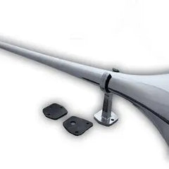 Pneumatyczny klakson HADLEY – 76 cm, okrągły, chromowane aluminium | Klasyka stylu i siła brzmienia w jednym Image 1