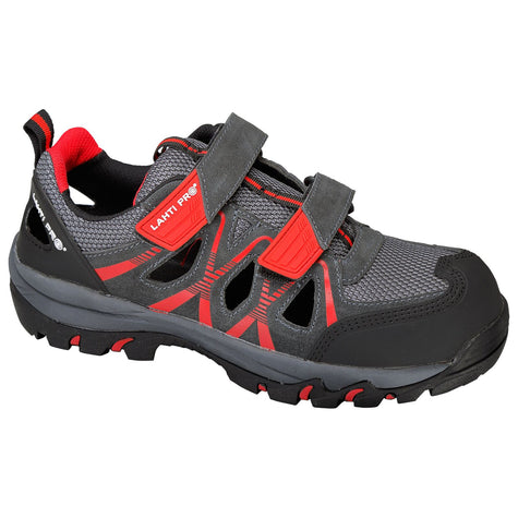 SANDAŁY ZAMSZ/DZIAN. SZARO-CZERW., S1 SRA, "39", CE, LAHTI Image 1