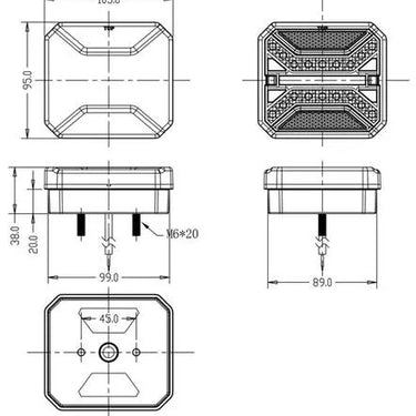 Tylna lampa LED (kwadratowa) SKYLED Image 3
