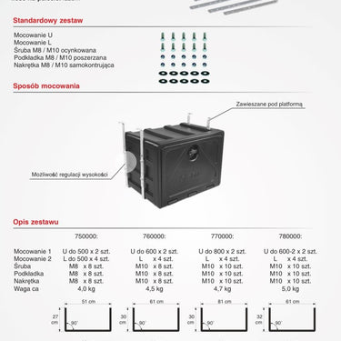 Zestaw montażowy skrzyni „800” typu UL-0 770000 Image 4