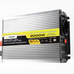 Przetwornica SKYLED 1000W pełny sinus 12V/220V-240V z panelem sterowania i USB