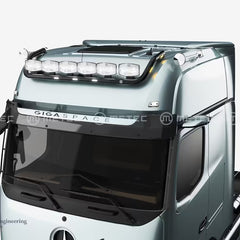Rama dachowa z wiązką elektryczną i 6 mocowaniami LED do Mercedes-Benz Actros 2011+ (MP4/MP5) GIGASPACE, czarna