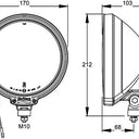 Reflektor dalekosiężny Britax 6,75" (170mm) 12V z niebieskim szkłem