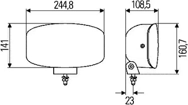 Reflektor dalekosiężny HELLA JUMBO 320FF z pozycją W5W