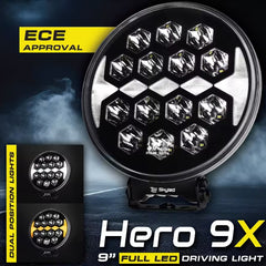 Reflektor dalekosiężny SKYLED HERO 9X 220mm 100W LED (biały/pomarańczowy)