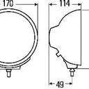 Reflektor Hella Luminator Compact Chrom (białe szkło, 12V/24V)