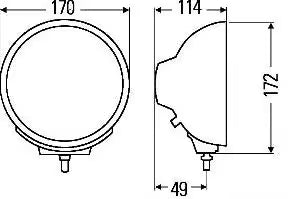 Reflektor Hella Luminator Compact Chrom (białe szkło, 12V/24V)