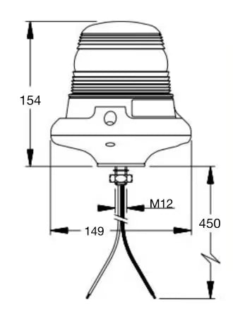 Światło ostrzegawcze kogut Xenon 10-100V DC centralna śruba pomarańczowy