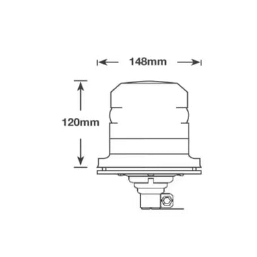 Światło ostrzegawcze LED Delta na trzpień 12/24V, pomara?czowy klosz, homologacja R10/R65