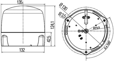 Światło ostrzegawcze LED Hella RotaLED na 3 śrubki 12/24V