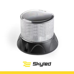 Światło ostrzegawcze LED SKYLED 12-24V, białe, pomarańczowe diody, 127 mm, R65