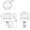 Światło ostrzegawcze SKYLED BEE 12/24V LED kogut (złącze DIN, pomarańczowy, czarna obudowa, R65)